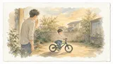 次男が「さっき」自転車に乗れるようになってた