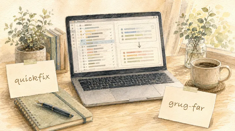 Neovimで一括置換 → grug-far.nvimとquickfixリストの使い分け